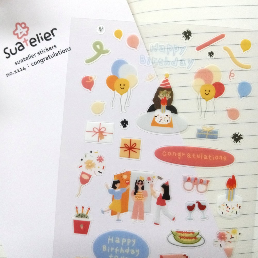 Cartela de Adesivos Suatelier | Congratulations