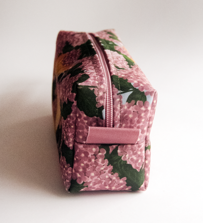 Estojo/Nécessaire com alça | Hortênsias e Ronron