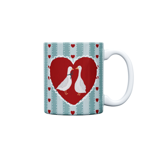 Caneca de Porcelana | Vintage LoveBirds