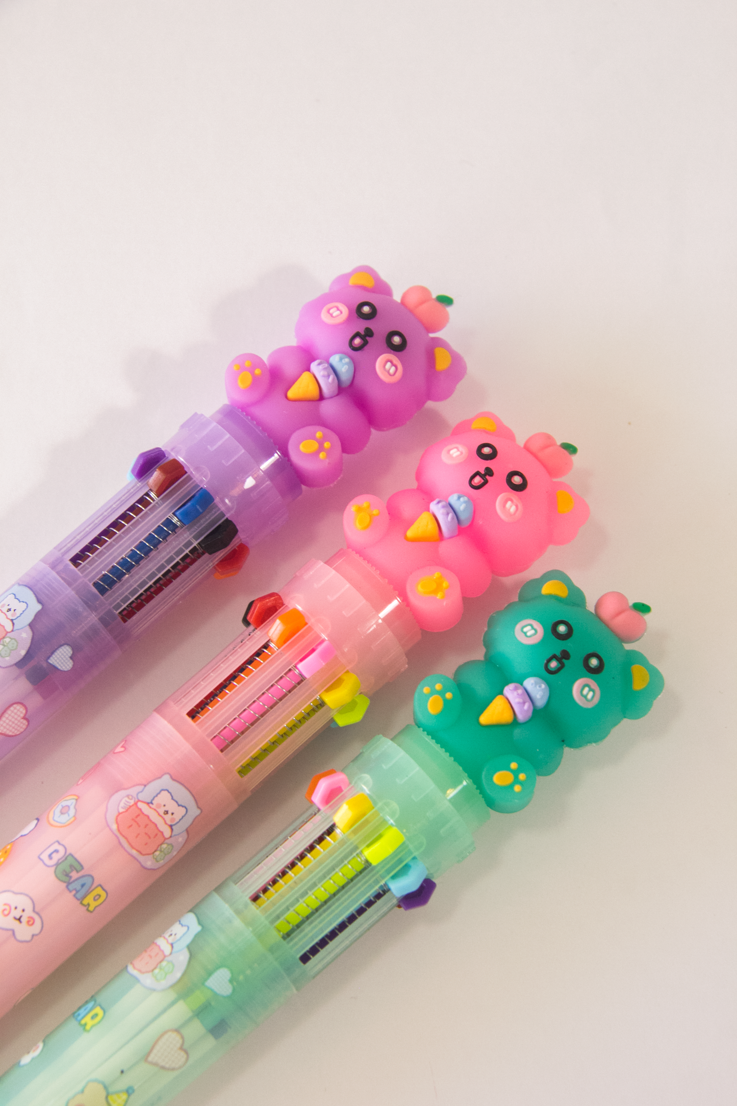 Caneta 10 Cores | Urso VERDE com Sorvete