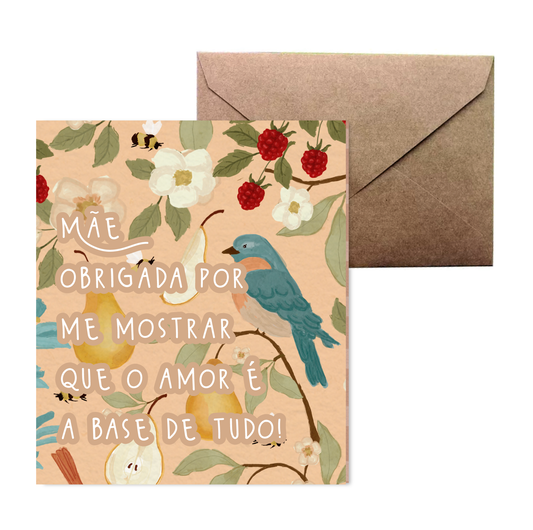 Cartão Dia das Mães | Pássaros Rosé 2