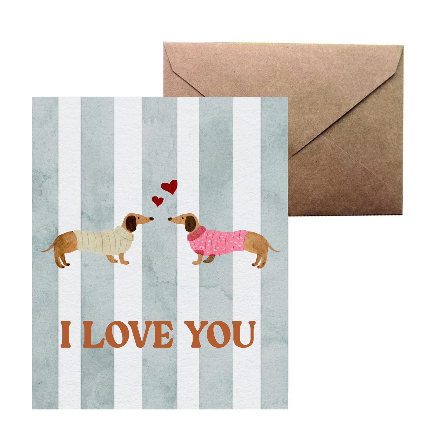 Cartão Salsichinhas - Dia dos Namorados + Envelope