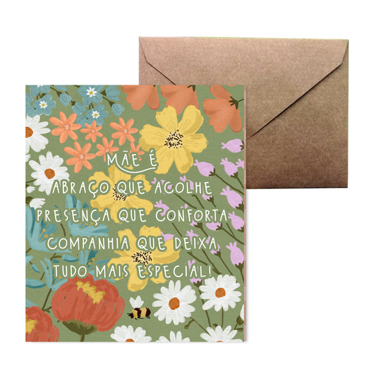 Cartão Dia das Mães | Floral Verde