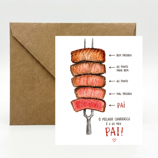 Cartão Dia dos Pais | ponto do churrasco