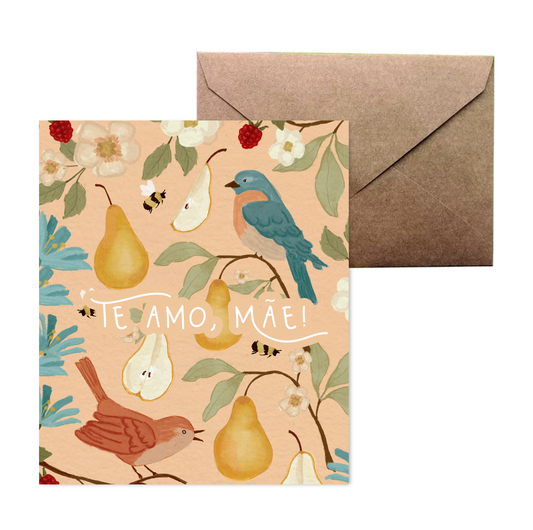 Cartão Dia das Mães | Pássaros Rosé