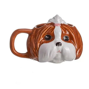 Caneca de Porcelana Shih-tzu - Marrom