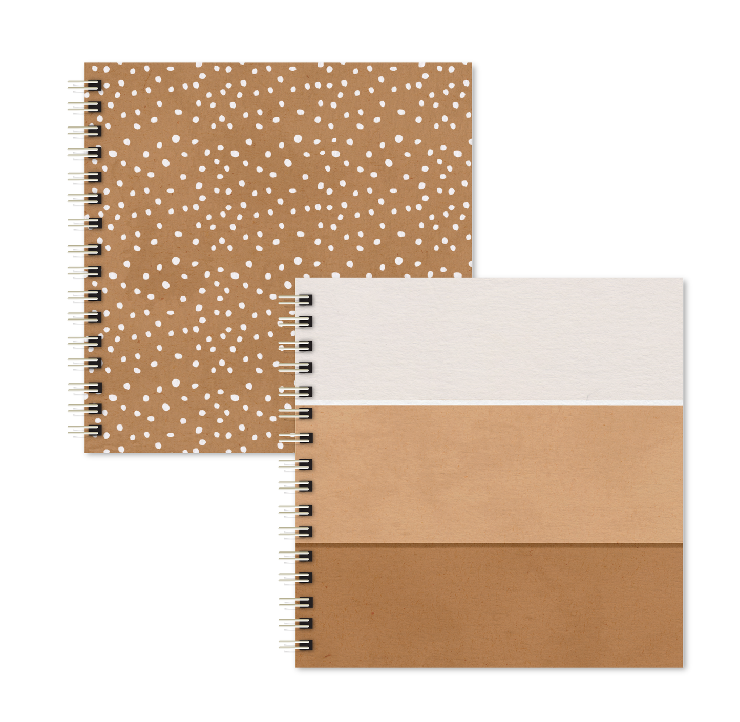 Kit 02 Scrapbooks | Degradê Bege + Poá Bege