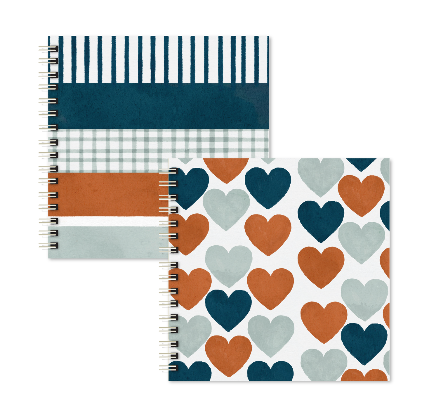 Kit 02 Scrapbooks | Coração + Listrado Básico