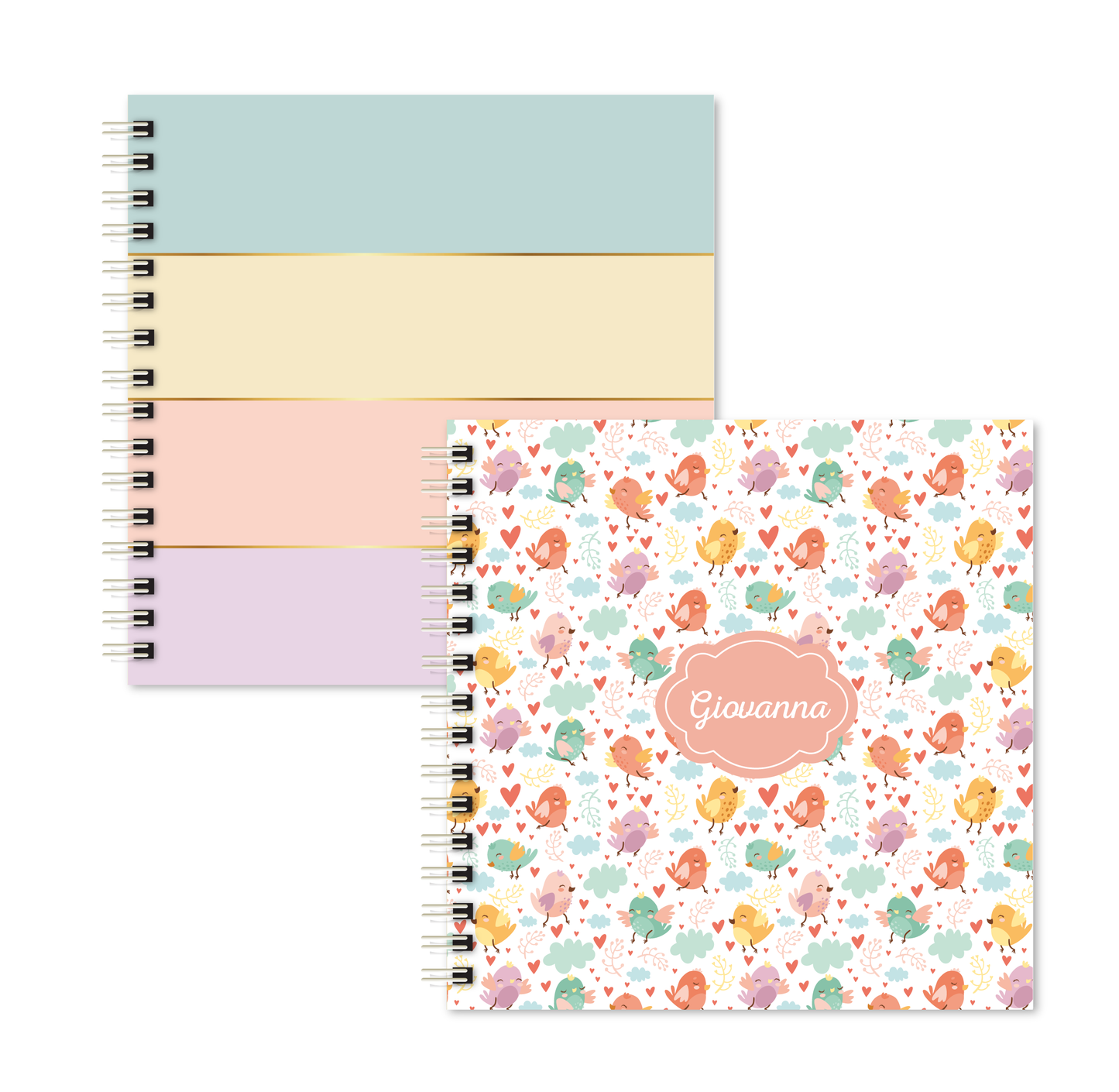 Kit 02 Scrapbooks | Passarinhos + Listrado Candy