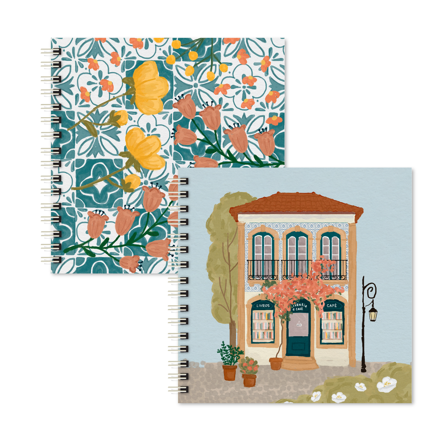 Kit 02 Scrapbooks | Livraria Portuguesa + Azulejo Floral