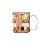 Caneca de Porcelana Carrinho de Flores