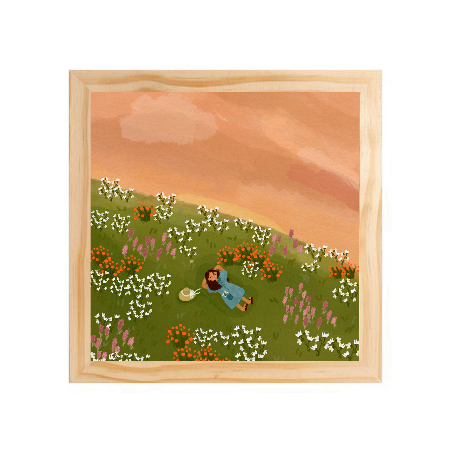 Quadro com moldura Pinus | Fim de Tarde