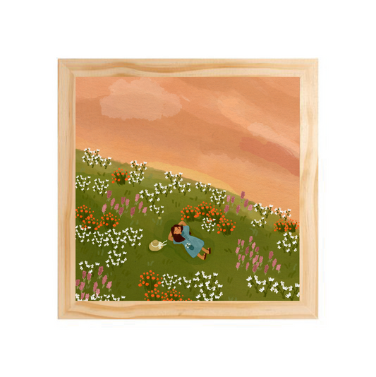 Quadro com moldura Pinus | Fim de Tarde