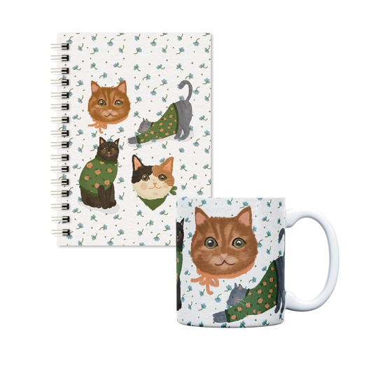 KIT Caderno A5 e caneca | Lar dos Gatinhos