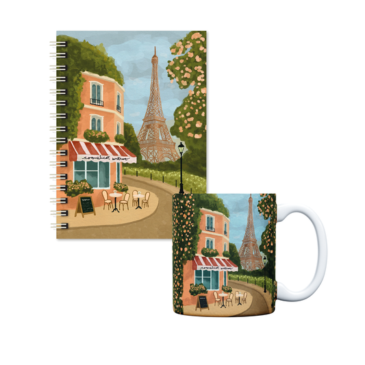 KIT Caderno A5 e caneca | Manhãs em Paris