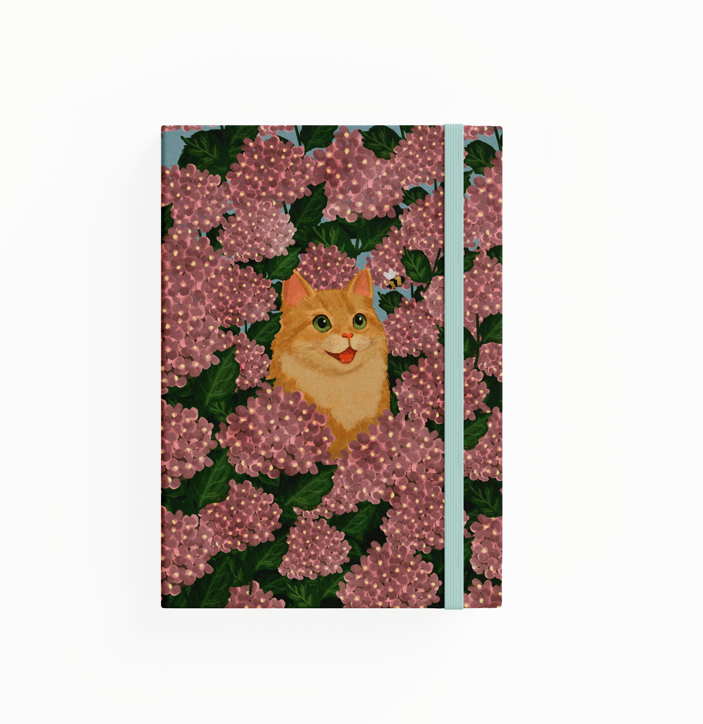 Caderno Sketchbook | Hortênsias e Ronron