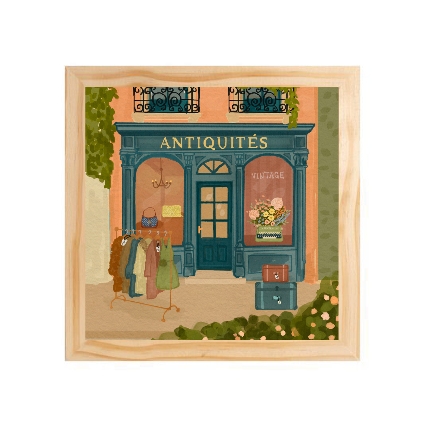 Quadro com moldura Pinus | Brechó da Rua 5