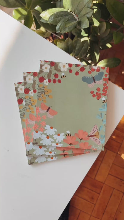 Bloco Papel de Carta | Jardim das Borboletas