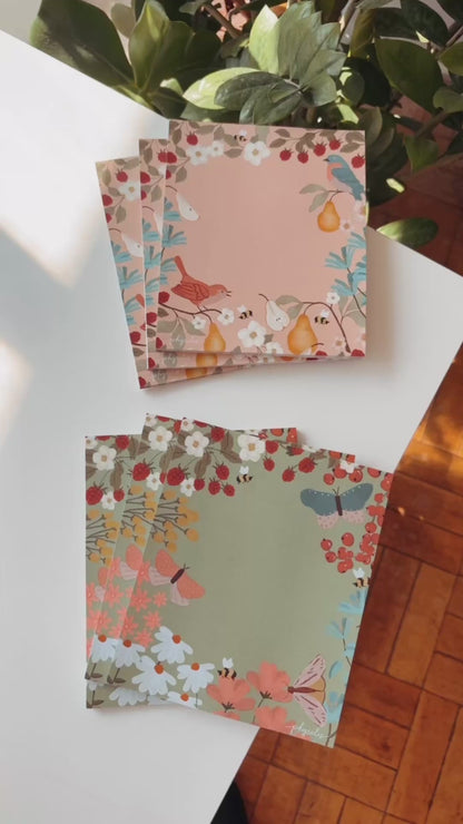 Kit Papéis de Carta | 02 blocos: 1 borboleta + 1 pássaro