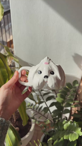 Caneca de Porcelana Shih-tzu - Branco