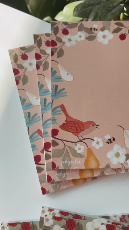 Kit Papéis de Carta | 02 blocos: 1 borboleta + 1 pássaro