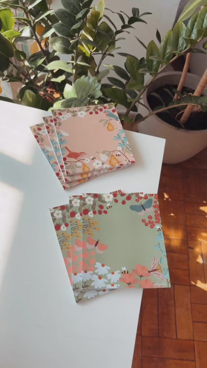 Kit Papéis de Carta | 02 blocos: 1 borboleta + 1 pássaro