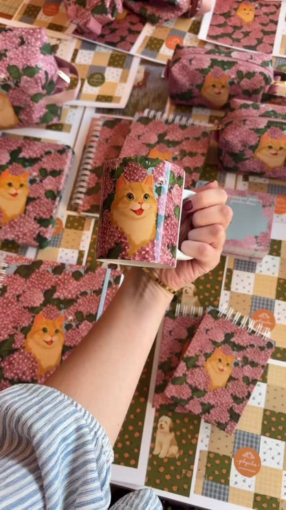 Caneca de Porcelana | Hortênsias e Ronron