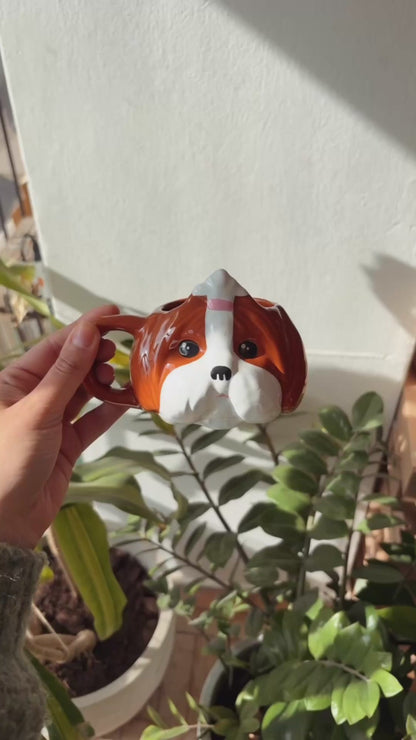 Caneca de Porcelana Shih-tzu - Marrom