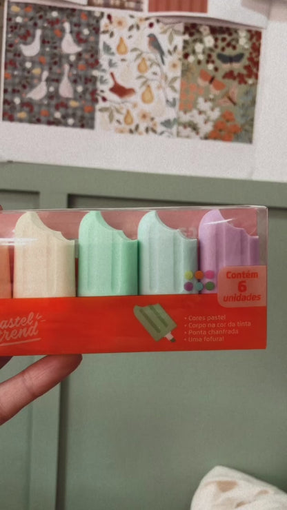 Conjunto 6 marca textos | Picolé