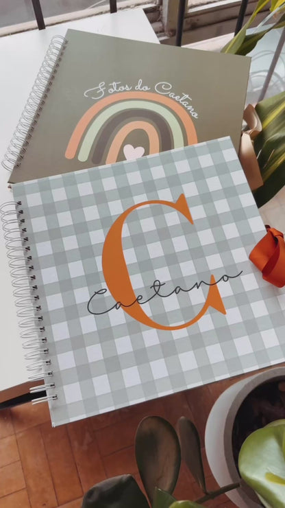 Kit 02 Scrapbooks | Arco-íris Verde + Inicial Xadrez