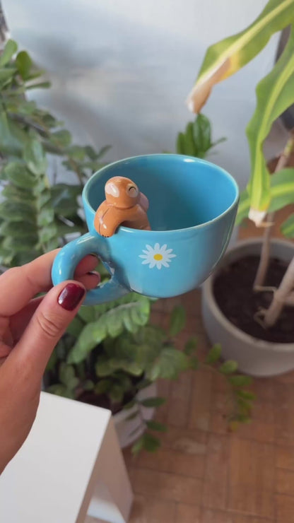 Caneca de Porcelana Coelho Azul