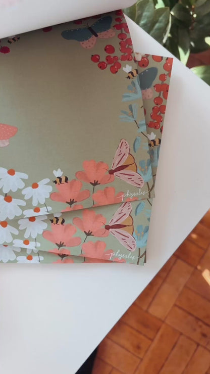 Bloco Papel de Carta | Jardim das Borboletas