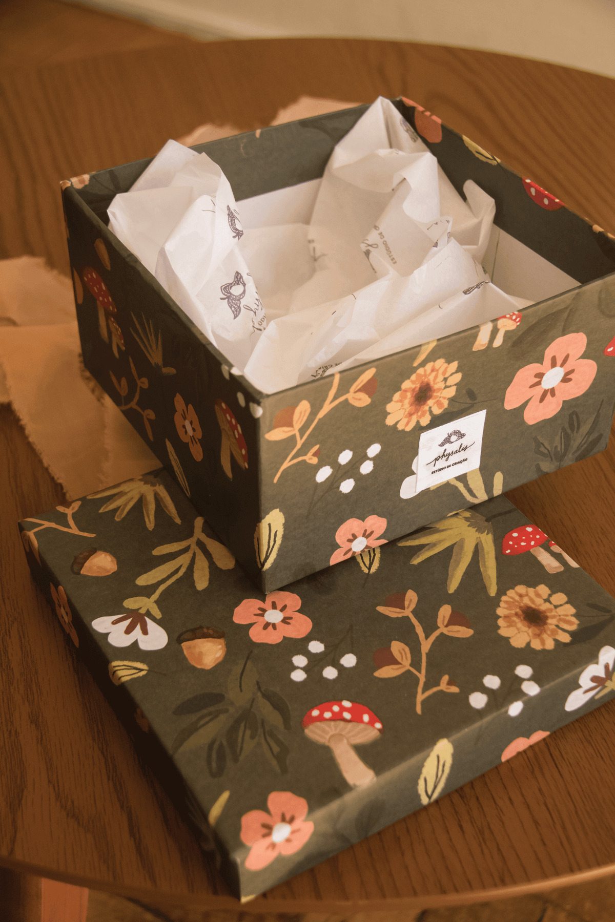 Caixa Cartonada Quadrada | Flores do Bosque
