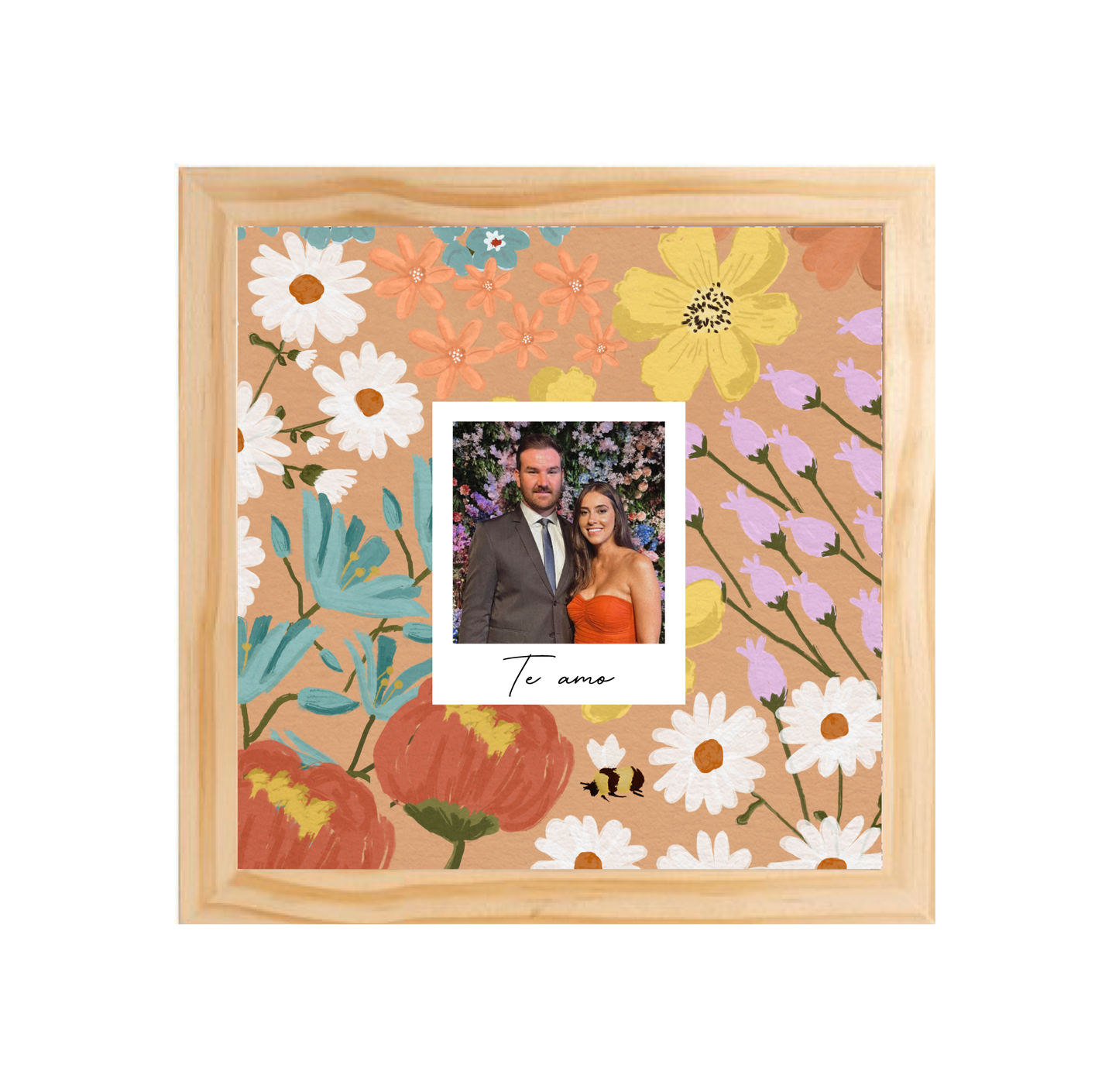 Quadro 23x23cm - com Polaroid | Flor do Campo