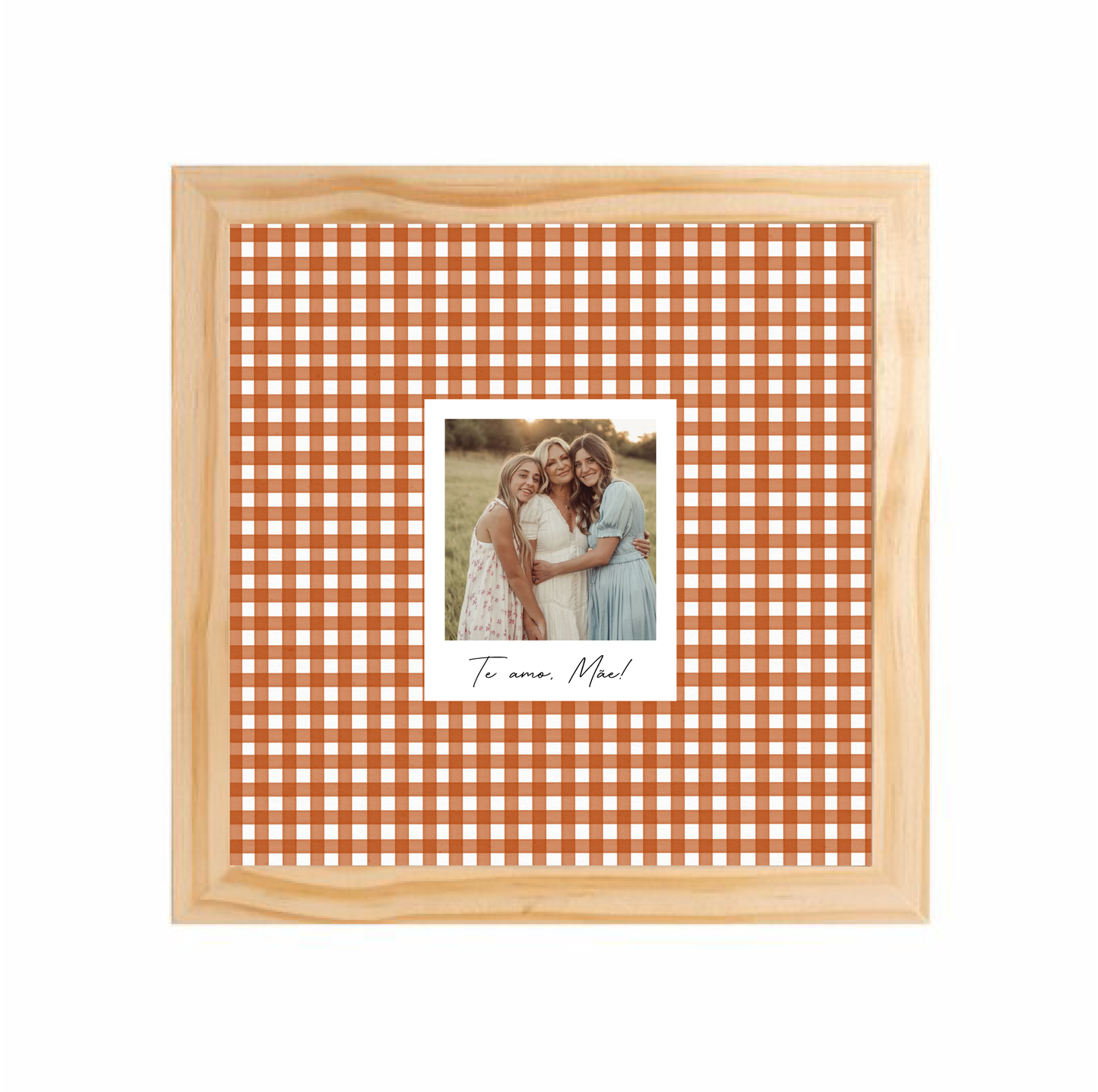Quadro 23x23cm - com Polaroid | Vichy Terracota