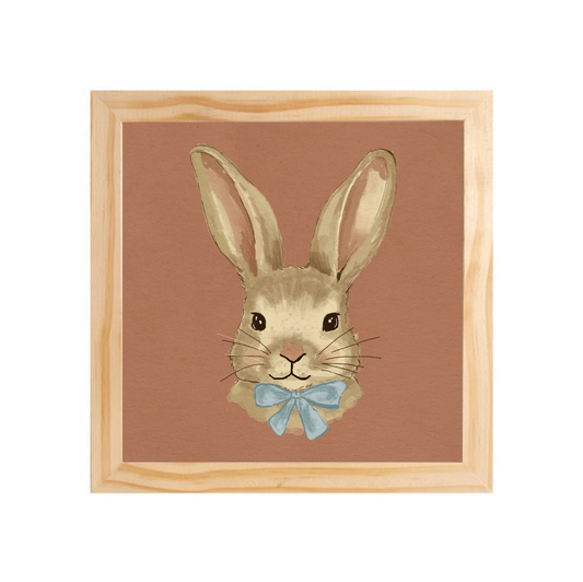 Quadro com moldura Pinus | Senhor Coelho (rosé)