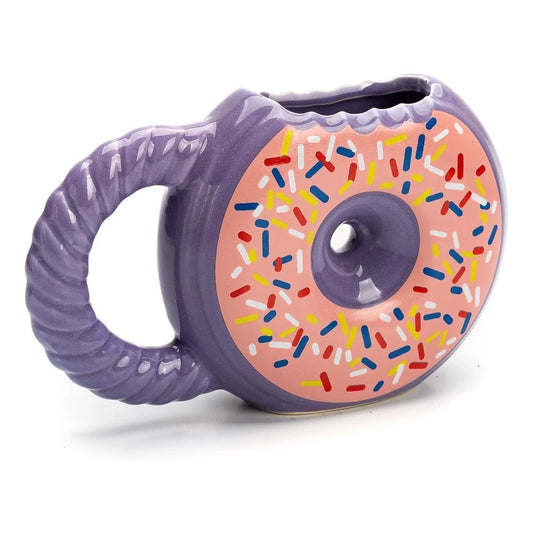 Caneca de Porcelana Donut Roxo Confeitos