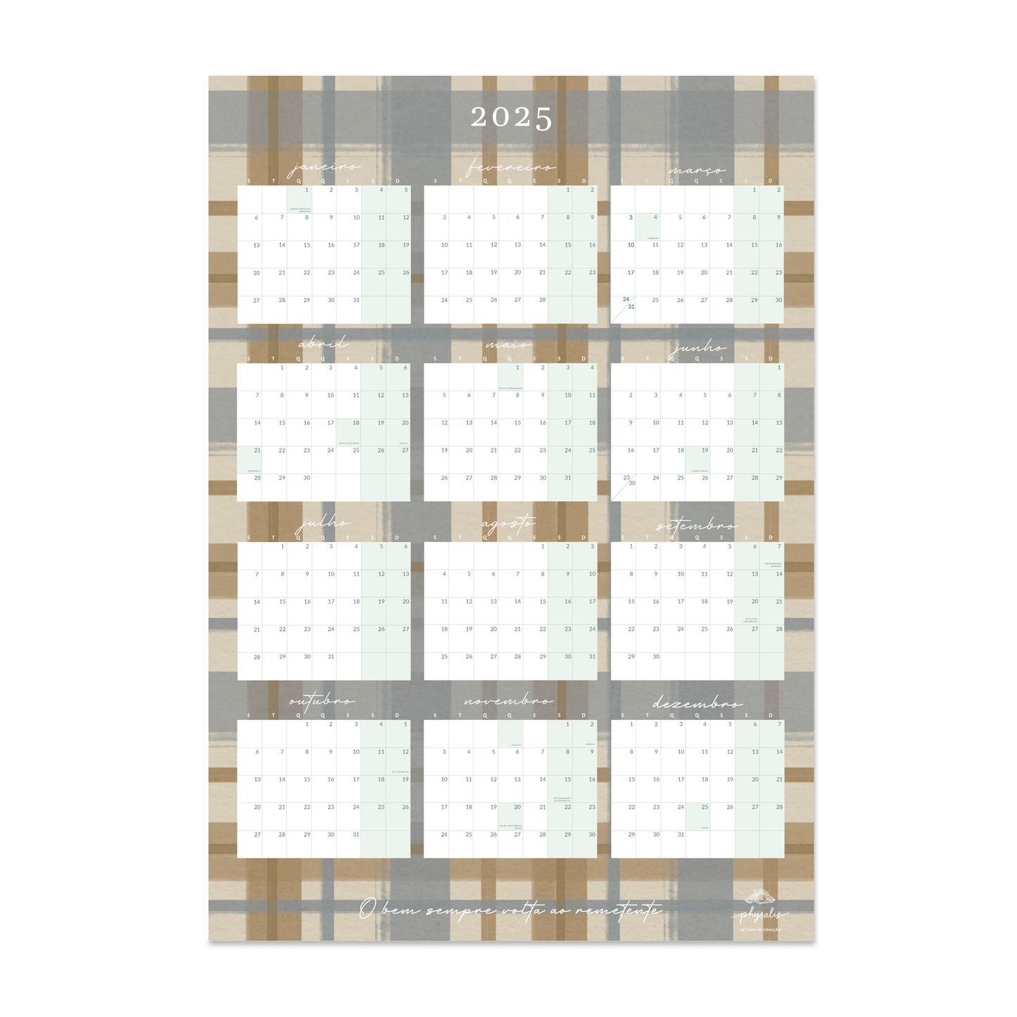 Calendário de Parede | Xadrez