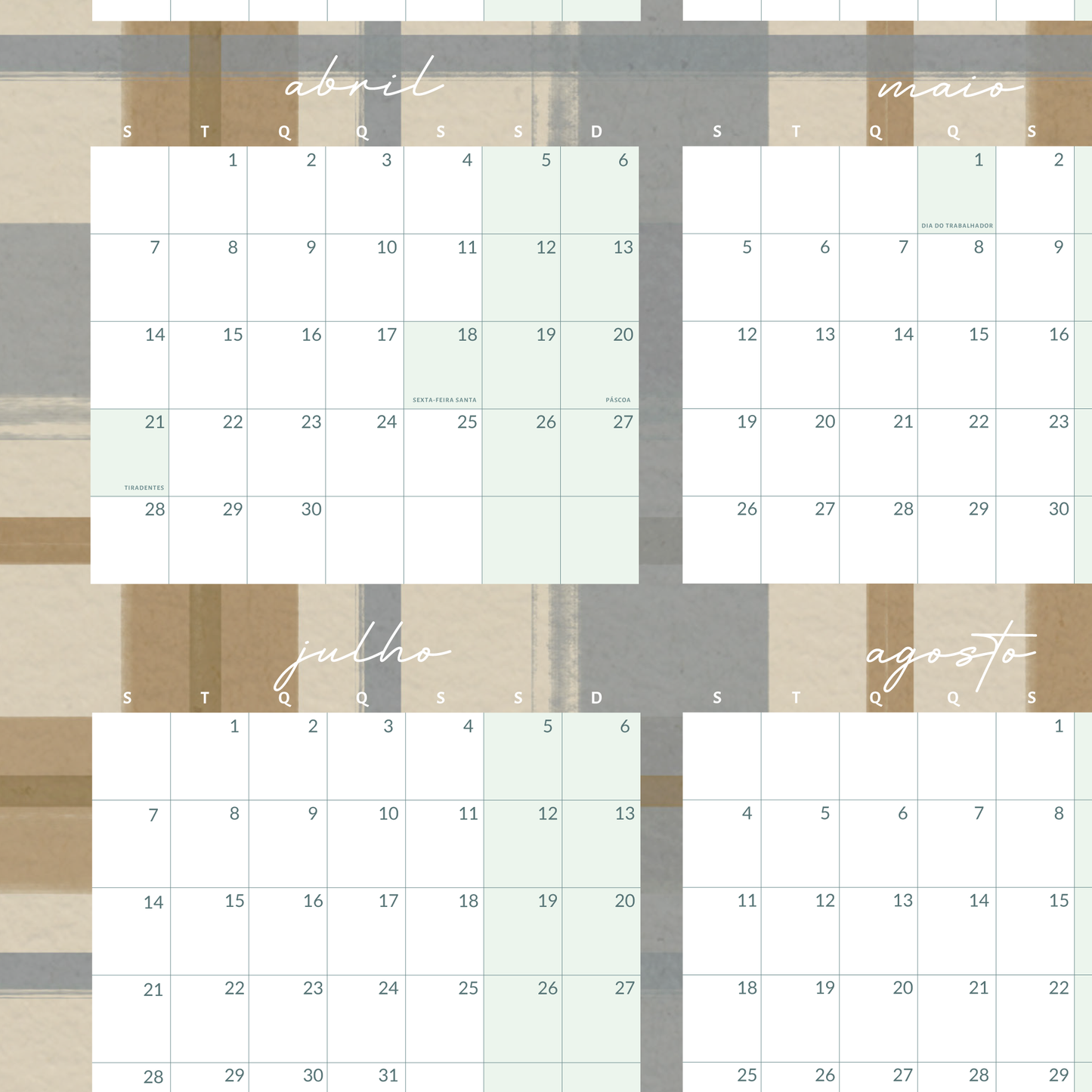 Calendário de Parede | Xadrez